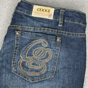 Coogi Jeans Womens 18W Bootcut Stretch Denim Gold Embroidered Pockets Y2K Retro